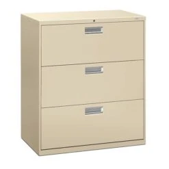 HON Brigade 600 Series 3 File Drawers Lateral File Cabinet, Putty/Beige, Letter/Legal, 36"W (HON683LL)