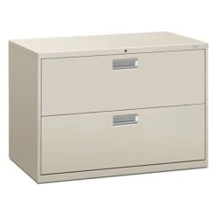 HON Brigade 600 Series Lateral File, 2 Drawers, Aluminum Pull, 42"W, Light Gray Finish, (HON692LQ)