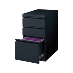 Quill Brand® 3-Drawer Vertical File Cabinet, Locking, Black, Letter, 22.88"D (25170D) 5 Quill Brand® 3-Drawer Vertical File Cabinet, Locking, Black, Letter, 22.88"D (25170D) -Ergot Office Furniture Shop sp41723508 s7
