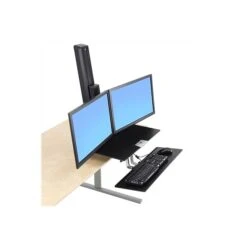 Ergotron WorkFit-S Dual Monitor Stand, Up To 24" Monitors, Black (33-349-200)