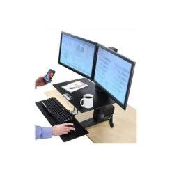 Ergotron WorkFit-S Dual Monitor Stand, Up To 24" Monitors, Black (33-349-200) -Ergot Office Furniture Shop sp42124748 s7