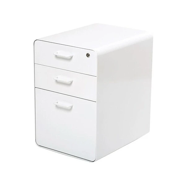 Poppin Stow 3-Drawer Vertical File Cabinet, Mobile/Pedestal, White, Letter/Legal, 20"D (100425) 3 Poppin Stow 3-Drawer Vertical File Cabinet, Mobile/Pedestal, White, Letter/Legal, 20"D (100425) - Image 3