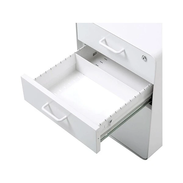 Poppin Stow 3-Drawer Vertical File Cabinet, Mobile/Pedestal, White, Letter/Legal, 20"D (100425) 4 Poppin Stow 3-Drawer Vertical File Cabinet, Mobile/Pedestal, White, Letter/Legal, 20"D (100425) - Image 4