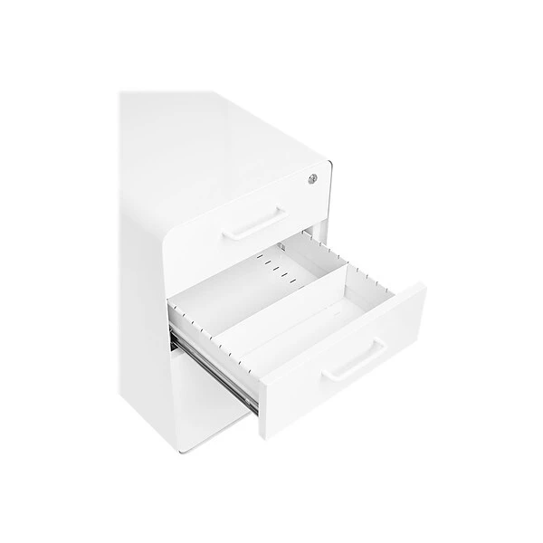 Poppin Stow 3-Drawer Vertical File Cabinet, Mobile/Pedestal, White, Letter/Legal, 20"D (100425) 5 Poppin Stow 3-Drawer Vertical File Cabinet, Mobile/Pedestal, White, Letter/Legal, 20"D (100425) - Image 5