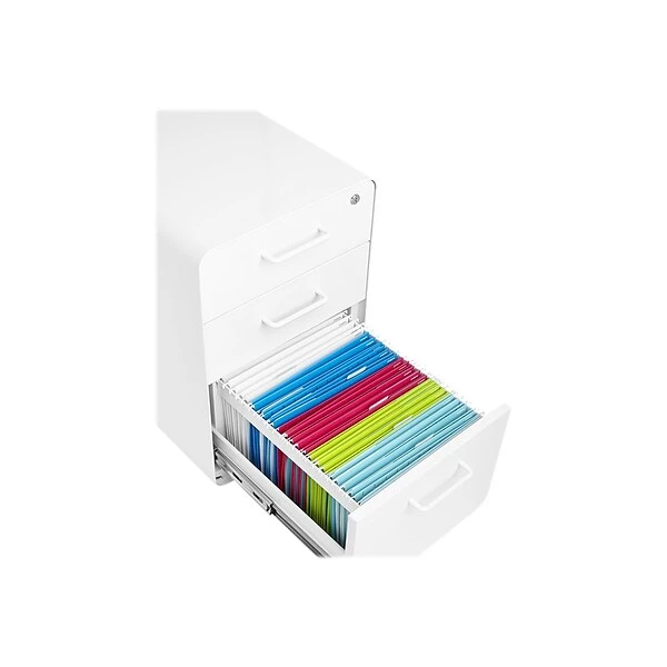 Poppin Stow 3-Drawer Vertical File Cabinet, Mobile/Pedestal, White, Letter/Legal, 20"D (100425) 6 Poppin Stow 3-Drawer Vertical File Cabinet, Mobile/Pedestal, White, Letter/Legal, 20"D (100425) - Image 6
