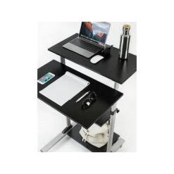 Mount-It! 27.5"W Mobile Height Adjustable Desk, Silver, Plastic/Steel (MI-7940) -Ergot Office Furniture Shop sp42717665 s7