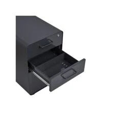 Poppin Stow 3-Drawer Vertical File Cabinet, Mobile/Pedestal, Charcoal, Letter/Legal, 20"D (103695) -Ergot Office Furniture Shop sp42801497 s7