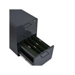 Poppin Stow 3-Drawer Vertical File Cabinet, Mobile/Pedestal, Charcoal, Letter/Legal, 20"D (103695) -Ergot Office Furniture Shop sp42801506 s7