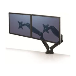 Fellowes Platinum Dual Monitor Arm, Up To 27" Monitors, Black (8042501)