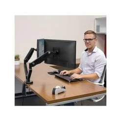 Fellowes Platinum Dual Monitor Arm, Up To 27" Monitors, Black (8042501) -Ergot Office Furniture Shop sp42802569 s7