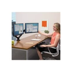 Fellowes Platinum Dual Monitor Arm, Up To 27" Monitors, Black (8042501) -Ergot Office Furniture Shop sp42802589 s7