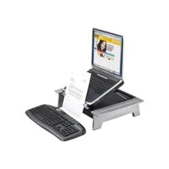 Fellowes Office Suites Monitor Riser, Up To 28" Monitor, Black/Silver (8036601) -Ergot Office Furniture Shop sp42804237 s7