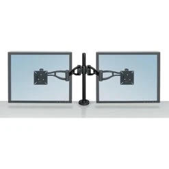 Fellowes Professional Series Depth Adjustable Dual Monitor Arm, Up To 32", Black (8041701)