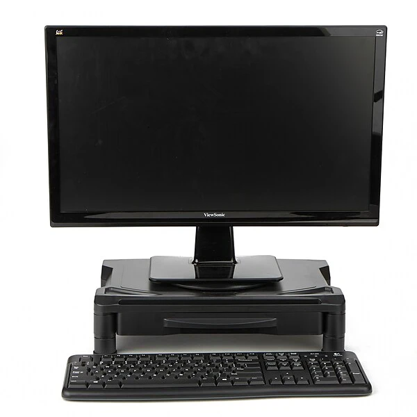 Mind Reader Anchor Collection Rotative Adjustable Monitor Stand With Storage Drawer, Up To 22" Monitor, Black (DRAWSWIV-BLK) 2 Mind Reader Anchor Collection Rotative Adjustable Monitor Stand With Storage Drawer, Up To 22" Monitor, Black (DRAWSWIV-BLK) - Image 2