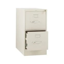 HON 310 Series 2-Drawer Vertical File Cabinet, Locking, Letter, Putty/Beige, 26.5"D (HON312PL)