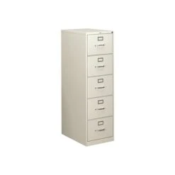 HON 310 Series 5-Drawer Vertical File Cabinet, Locking, Legal, Gray, 26.5"D (H315C.P.Q)
