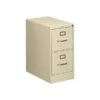 HON 510 Series 2-Drawer Vertical File Cabinet, Locking, Letter, Putty/Beige, 25"D (HON512PL)