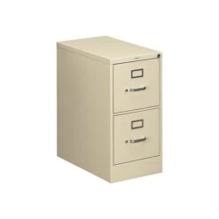 HON 510 Series 2-Drawer Vertical File Cabinet, Locking, Letter, Putty/Beige, 25"D (HON512PL)