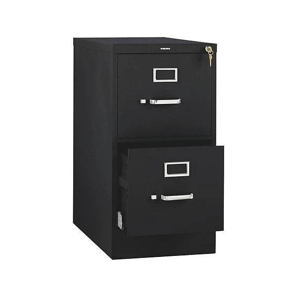 HON 510 Series 2-Drawer Vertical File Cabinet, Locking, Letter, Black, 25"D (HON512PP) 1 HON 510 Series 2-Drawer Vertical File Cabinet, Locking, Letter, Black, 25"D (HON512PP)