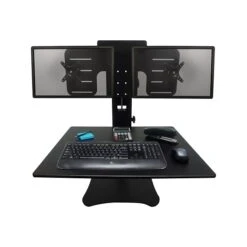 Victor Technology High Rise™ Manual Dual Monitor Standing Desk, 28" W, Laminate Wood (DC350) -Ergot Office Furniture Shop sp43842071 s7