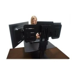 Victor Technology High Rise™ Manual Dual Monitor Standing Desk, 28" W, Laminate Wood (DC350) -Ergot Office Furniture Shop sp43842074 s7