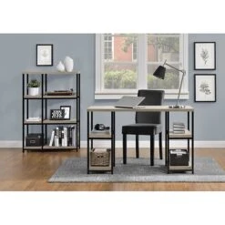 Ameriwood Home Elmwood 48"W Double Pedestal Desk, Distressed Gray Oak (9832096PCOM) -Ergot Office Furniture Shop sp4478819 s7