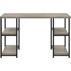 Ameriwood Home Elmwood 48"W Double Pedestal Desk, Distressed Gray Oak (9832096PCOM) -Ergot Office Furniture Shop sp4478834 s7