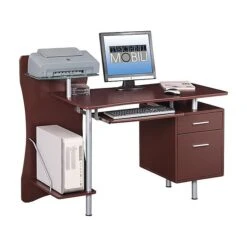 Techni Mobili 51"W Computer Desk, Brown (RTA-325-CH36) -Ergot Office Furniture Shop sp44850696 s7