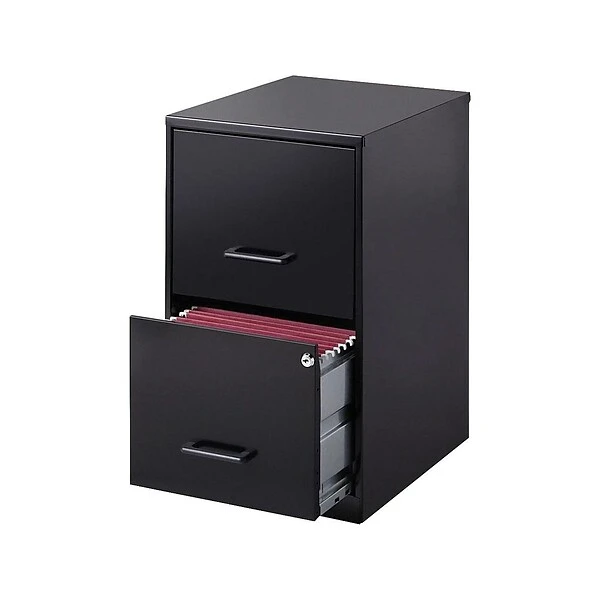 Lorell SOHO 2-Drawer Vertical File Cabinet, Locking, Letter, Black, 18"D (14341) 1 Lorell SOHO 2-Drawer Vertical File Cabinet, Locking, Letter, Black, 18"D (14341)