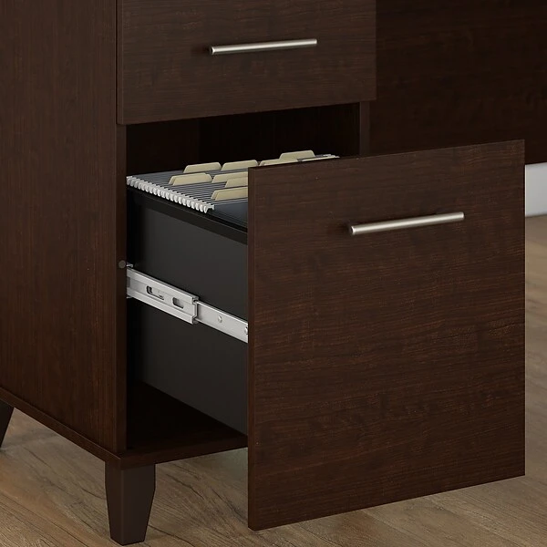 Bush Furniture Somerset 72W Office Desk With Hutch, Mocha Cherry (SET018MR) 3 Bush Furniture Somerset 72W Office Desk With Hutch, Mocha Cherry (SET018MR) - Image 3