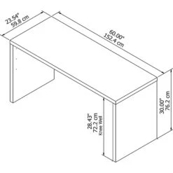 Office By Kathy Ireland® Echo 60W Credenza Desk, Gray Sand (KI60206-03) -Ergot Office Furniture Shop sp46033571 s7