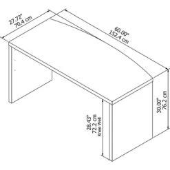 Office By Kathy Ireland® Echo 60W Bow Front Desk, Gray Sand (KI60205-03) -Ergot Office Furniture Shop sp46033579 s7