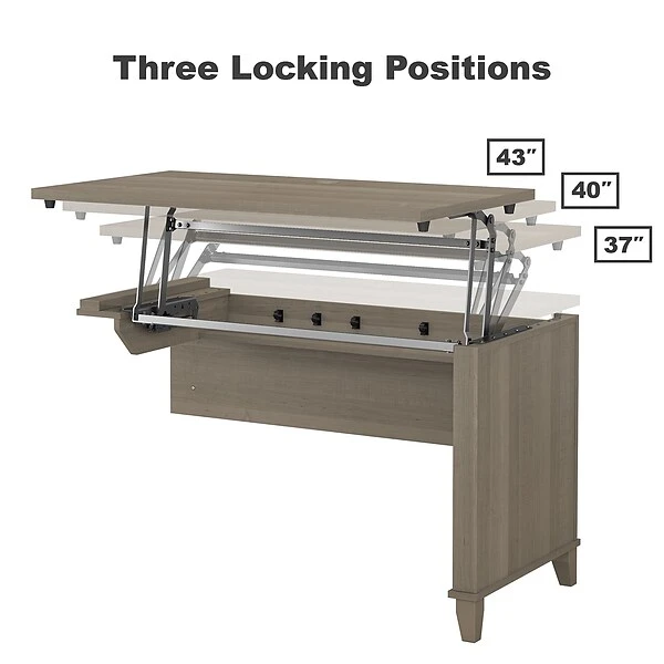 Bush Furniture Somerset 72W 3 Position Sit To Stand L Shaped Desk, Ash Gray (SET014AG) 2 Bush Furniture Somerset 72W 3 Position Sit To Stand L Shaped Desk, Ash Gray (SET014AG) - Image 2