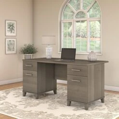 Bush Furniture Somerset 60W Office Desk, Ash Gray (WC81628K)