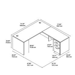 Bush Business Furniture Westfield 72W L Shaped Desk With 48W Return And Mobile File Cabinet, Hansen Cherry (SRC001HCSU) -Ergot Office Furniture Shop sp46631226 s7