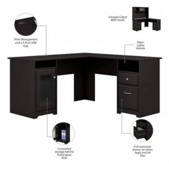 Bush Furniture Cabot 60W L Shaped Computer Desk, Espresso Oak (WC31830K) 8 Bush Furniture Cabot 60W L Shaped Computer Desk, Espresso Oak (WC31830K) -Ergot Office Furniture Shop sp46631308 s7