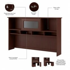 Bush Furniture Cabot 60W L Shaped Computer Desk With Hutch, Harvest Cherry (CAB001HVC) -Ergot Office Furniture Shop sp46631374 s7