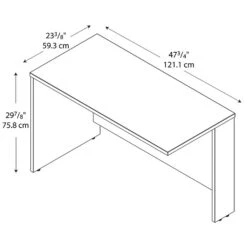 Bush Business Furniture Westfield 48W Return Bridge, Hansen Cherry/Graphite Gray (WC24424)