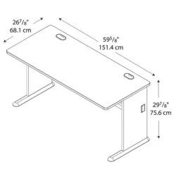 Bush Business Furniture Cubix 60W Desk, Slate/White Spectrum (WC8460A) 8 Bush Business Furniture Cubix 60W Desk, Slate/White Spectrum (WC8460A) -Ergot Office Furniture Shop sp46632526 s7