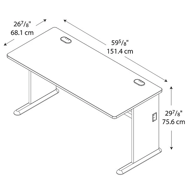 Bush Business Furniture Cubix 60W Desk, Slate/White Spectrum (WC8460A) 4 Bush Business Furniture Cubix 60W Desk, Slate/White Spectrum (WC8460A) - Image 4