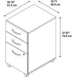 Bush Business Furniture Westfield 3 Drawer Mobile File Cabinet, Mocha Cherry (WC12953) -Ergot Office Furniture Shop sp46632619 s7