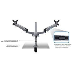 Mount-It! Modular Spring Arm Adjustable Monitor Arm, Up To 27" Monitors, Silver (MI-45116S) -Ergot Office Furniture Shop sp4712150 s7