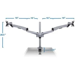 Mount-It! Modular Spring Arm Adjustable Monitor Arm, Up To 27" Monitors, Silver (MI-45116S) -Ergot Office Furniture Shop sp4712151 s7