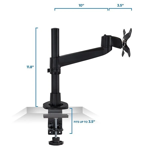 Mount-It! Modular Height Adjustable Adjustable Monitor Mount, Up To 27" Monitors, Black (MI-32116B) 6 Mount-It! Modular Height Adjustable Adjustable Monitor Mount, Up To 27" Monitors, Black (MI-32116B) - Image 6
