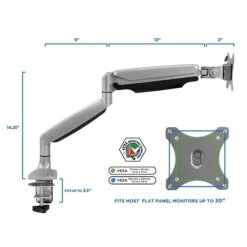 Mount It Display Stands Adjustable Monitor Arm, Up To 32", Silver (MI-1771) -Ergot Office Furniture Shop sp4712215 s7