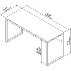 Bush Furniture Latitude 60W Writing Desk, Rustic Brown Embossed (LAD160RB-03) -Ergot Office Furniture Shop sp47156813 s7
