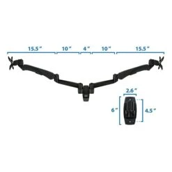 Mount-It! Modular Dual Adjustable Monitor Mounts, Up To 30" Monitors, Black (MI-45114-BLK) -Ergot Office Furniture Shop sp4770602 s7