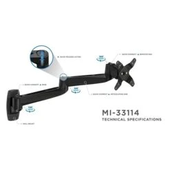 Mount-It! Modular Mount Adjustable Monitor Stands, Up To 27" Monitors, Black (MI-33114-BLK) -Ergot Office Furniture Shop sp4770651 s7