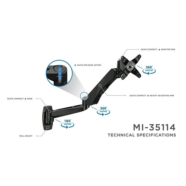 Mount-It! Modular Mount Adjustable Monitor Stands, Up To 27" Monitors, Black (MI-35114BLK) 2 Mount-It! Modular Mount Adjustable Monitor Stands, Up To 27" Monitors, Black (MI-35114BLK) - Image 2