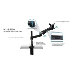 Mount-It! Modular Desk Mount Adjustable Monitor Mount, Up To 30" Monitors, Black (MI-35111B) -Ergot Office Furniture Shop sp4770667 s7